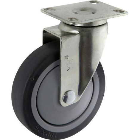 TOOLCRAFT TO-5137917 Lenkrolle TPR 100 mm mit Anschraubplatte Tragfähigkeit (max.): 65 kg (1/4)