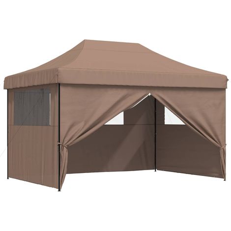 Tenda Party Marrone 279 x 410 x 315 cm Tessuto Oxford vidaXL