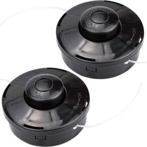 Lot de 2 Tête de débroussailleuse Universelle Nylon Bobine de Rechange de Tondeuse Débroussailleuse Tête De Coupe M10 X 1,25 pour Débroussailleuse Thermique à Essence-- (1/4)