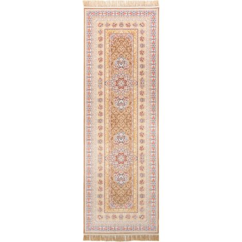 Tapis persan Akghar  - 200x100cm, Rectangular - 100% Acrylique - Tissé - Marron