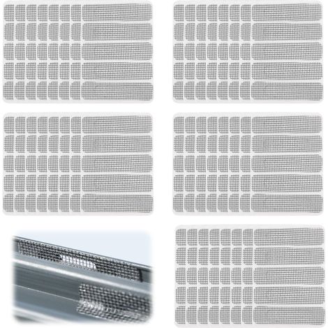 100 Pièces Réparation de Fenêtres 6 x 1.5 cm, Durable Kit de Réparation de Moustiquaire, Forte Adhérence Moustiquaire, pour Réparer Trous de Porte et Prévenir les Moustiques (1/5)