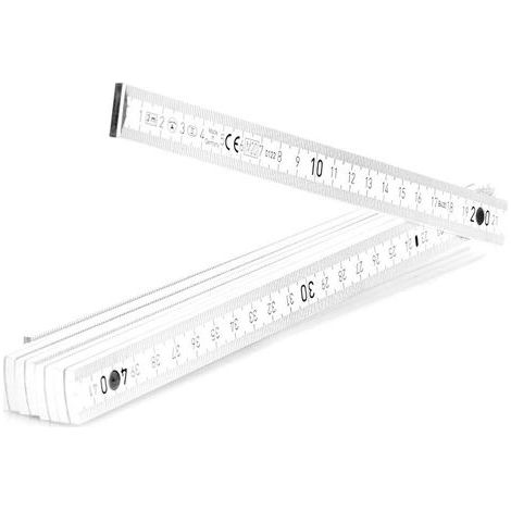 Goods Règle Pliante 10x en Bois de hêtre Issu de la Sylviculture Durable - règle Pliante de 2 mètres avec 10 Sections - règle métrique en Blanc (10 pièces - Blanc - sans Motif) (1/4)