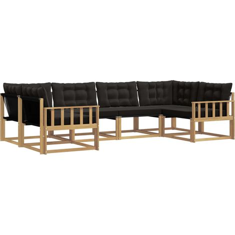 Outdoor Sofa Set with Cushion 6 pcs White and Black vidaXL (1/5)