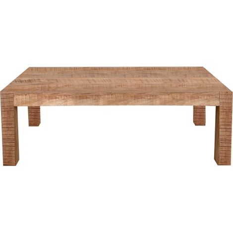 Table basse de salon en bois de manguier massif rectangulaire ton naturel 110 x 60 cm - PANGIVO (1/2)