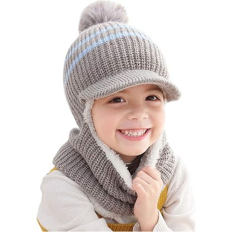 Ensemble bonnet et écharpe bébé, bonnet d'hiver chaud, bonnet tricoté, cache-cou (1/4)
