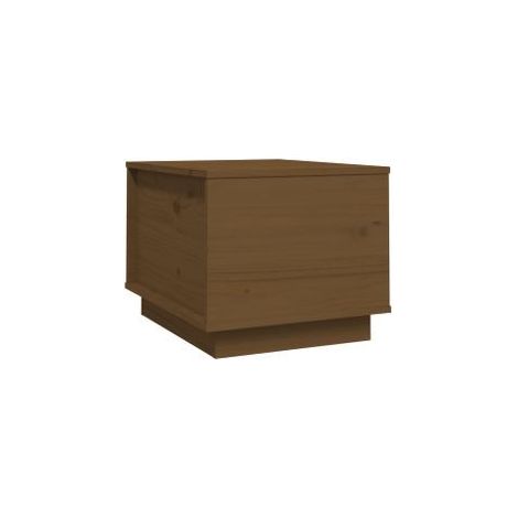 Table basse Marron miel 40x50x35 Bois massif de pin (1/5)