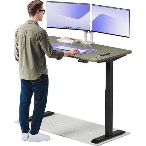 Desktronic Bureau assis debout HomeOne - 140x70cm - Noir/Vert