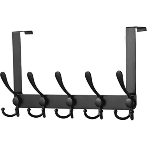 Crochets muraux en inox, patères adhésives pour porte de salle de bain ou chambre, lot de 15, noir, diamètre 4,5 cm, fixation sans perçage (1/5)