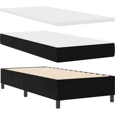 Cama tipo Box Spring con cabecera Negro 190 x 90 cm Terciopelo vidaXL (1/5)