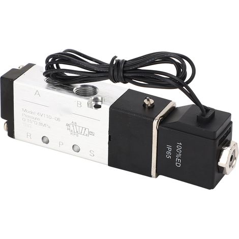 Pneumatisches Magnetventil mit Kabel, 2 Positionen, 5-Wege, Schutzart IP65, pneumatisches Luftmagnetventil, 0,15–0,8 MPa, 12 V DC (1/5)