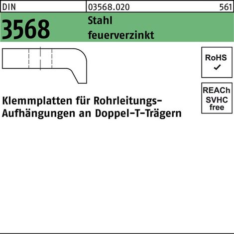 DIN 3568 Stahl Typ KLP 60 / 10 Klemmplatten, feuerverzinkt tZn S (1/2)