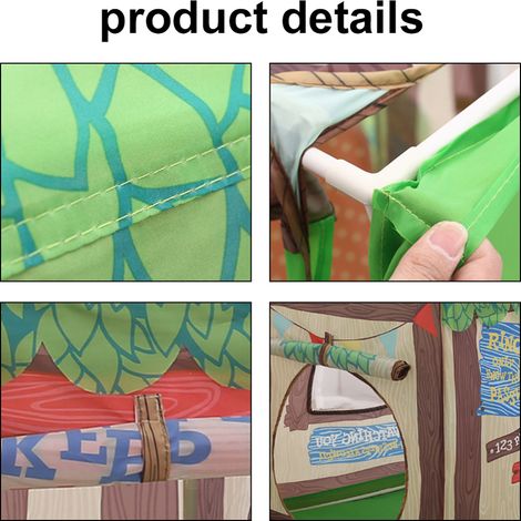 Tente d'intérieur pour enfants, petite maison, taille compacte, salle de jeux, maison de jeu, jouets pour enfants, avec porte et fenêtre enroulables (1/5)