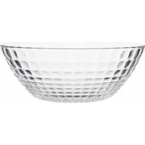 Saladier en verre transparent décoré, grand format (22,5 cm, 1,7 L), 1 pièce. Panthéon