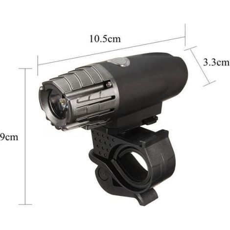 USB Rechargeable LED lampe de bicyclette Phare de velo + Set de Feu arriere (1/4)