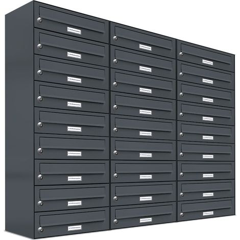 27er Briefkasten Anthrazit Anlage 27 Fach Wandbriefkasten Postkasten (1/5)