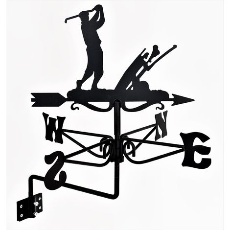 Mini Golfer Weathervane - Steel - L38 x W38 x H60 cm - Black