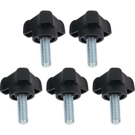 Lot de 5 vis à molette réglables en plastique avec poignée triangulaire arquée et verrouillage manuel M8 23 mm (1/5)