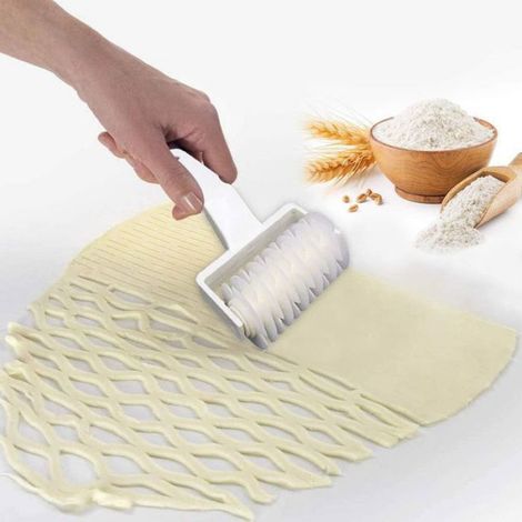 Emporte-Pièces Rouleau - Coupe-Treillis Pâte Losange - Décoration Pizza Tarte Biscuit - Lot de 2 (1/5)