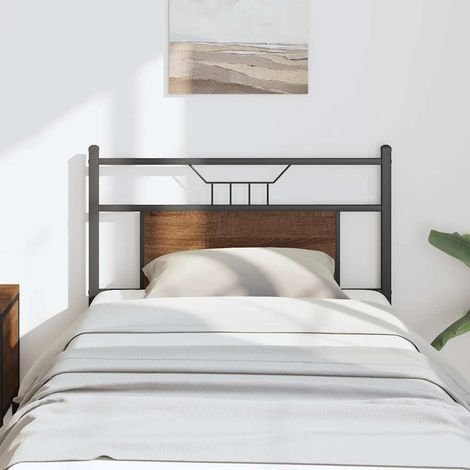 vidaXL Tête de lit de remplacement chêne marron 80 cm bois d'ingénierie et acier