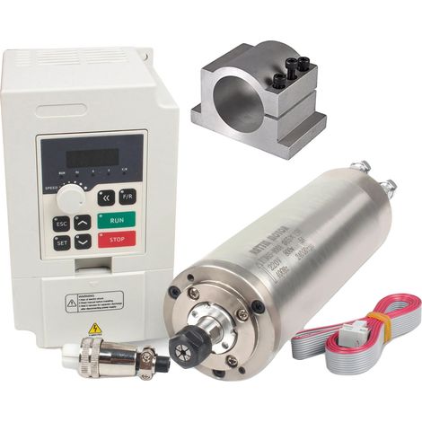Motor de husillo de alta precisión refrigerado por agua con variador de frecuencia y pinza. (1/2)