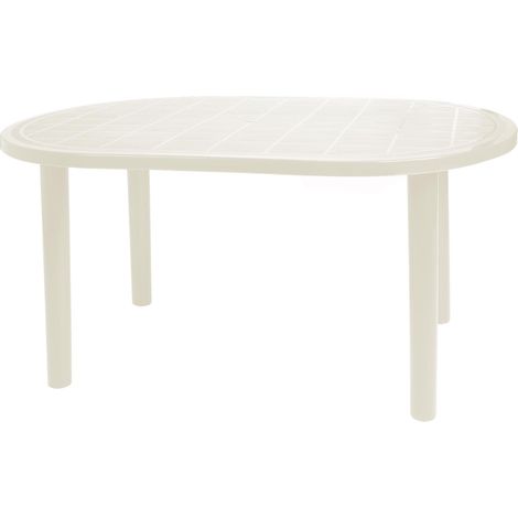 Mesa oval exterior 140x90 blanco OLOT garbar