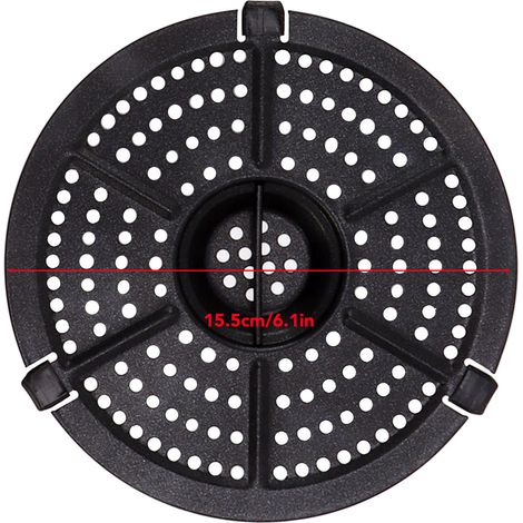 Ortviai Plaque Grill pour Friteuse Air 15,5 cm – Antiadhésive avec Manche et Fourreau en Caoutchouc (1/4)