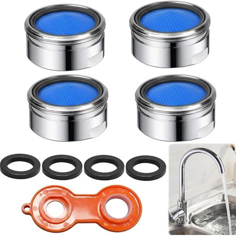 M22 4-Piece Aerator Faucet Filter, Copper Faucet Filter, Anti-Corrosion Function, Water Saving Function, Silent Anti-Splash for Bathroom and Kitchen Taps (1/5)