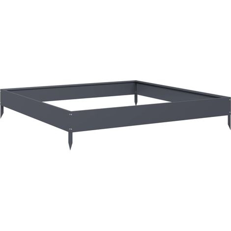 Vassoio per fioriera aiuola rialzata piante fiori terrazza giardino giardino 100 x 100 x 18,5 cm acciaio antracite 020039255