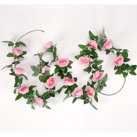 Liane de roses artificielles de 2,40 m (7,87 pi) rose foncé, idéale pour les mariages et les fêtes.