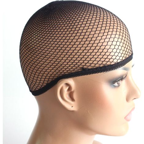 Bonnet perruque nylon extensible respirant filet dôme noir pour cosplay déguisement (1/5)