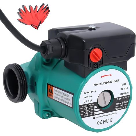Circulateur de Chauffage RS25-60/130, Pompe de Circulation pour Eau Chaude, Pompe de Chauffage Domestique avec Gants par (1/5)