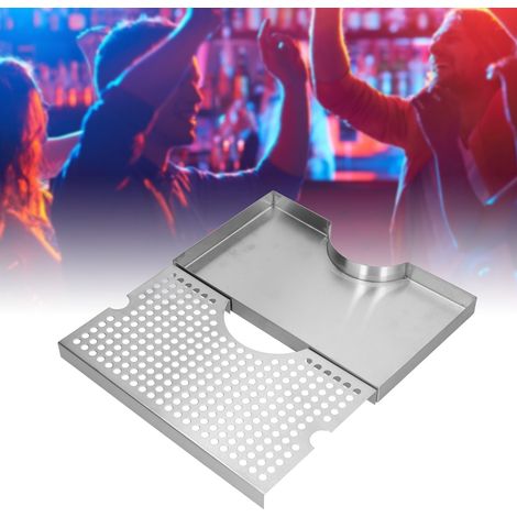 Bac de récupération des égouttoirs en acier inoxydable pour petits seaux, bac de récupération des égouttoirs pour colonnes à bière, adapté aux bars à domicile, etc. (1/5)