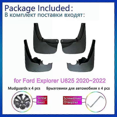 Bavettes de protection de haute qualité (x4) pour Ford Explorer U625 2020-2021 : protections anti-éclaboussures, garde-boue, ailes avant et arrière. Accessoires (1/2)