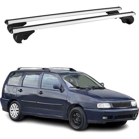 OMAC Aluminium Dachträger Querträger für VW Polo mk3 Variant 1994-2002 – TÜV / DIN 75302:2019 – Abschließbar – Max. 75 kg – 2 Stangen Silber (1/5)