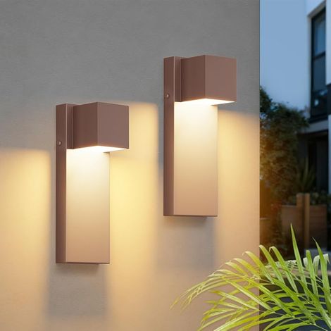 16W Applique Mural Intérieur/Extérieur,2 PCS Appliques Murales d'extérieur 3000K blanc chaud IP65 étanche Applique murale en Acier inoxydable pour balcon, jardinAnthracite (1/5)