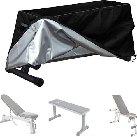 Housse de banc de musculation 150 x 46 x 52cm, tissu Oxford, imperméable et anti-poussière, avec aération en maille et cordon serrage, housse banc d'extérieur pour planche abdominale (1/5)