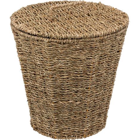 5Five Simply Smart – Poubelle de salle de bain 9 L en roseau naturel – Dimensions 26x26 cm – Poids léger 0,72 kg – Design élégant pour espace réduit (1/5)