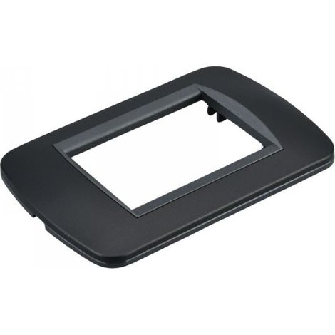 Placca Plastica Ovale MBL 3M Nero Compatibile Bticino Living BLN88302