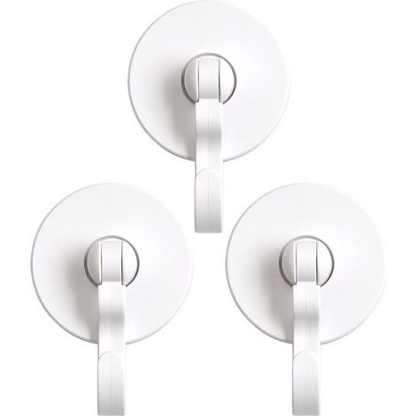 6 ganci autoadesivi rotanti a 360°, ganci da parete senza foratura, ganci adesivi da soffitto, ganci multiuso, ganci adesivi trasparenti impermeabili (massimo: 5 kg, bianco) (1/4)