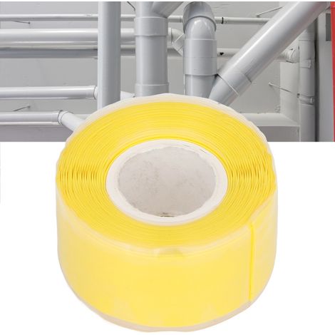 Ruban en caoutchouc silicone pour tuyau d'eau de 3 mètres, résistant aux hautes et basses pressions, de couleur jaune. (1/5)