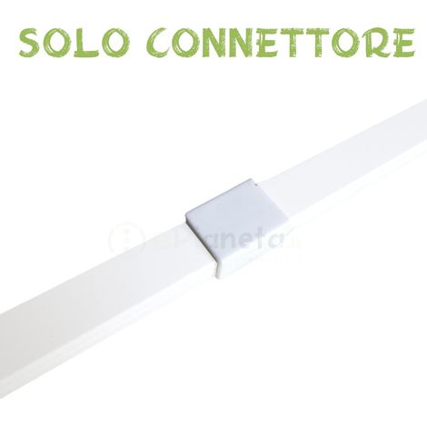 2 mt Canalina per cavi elettrica 15x10 mm in plastica passacavi bianco coprifili a parete con copertura  SOLO CONNETTORE (1/2)