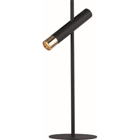 Tischlampe Stehleuchte Wohnzimmerlampe Spot beweglich schwarz gold LED H 50,5cm (1/2)