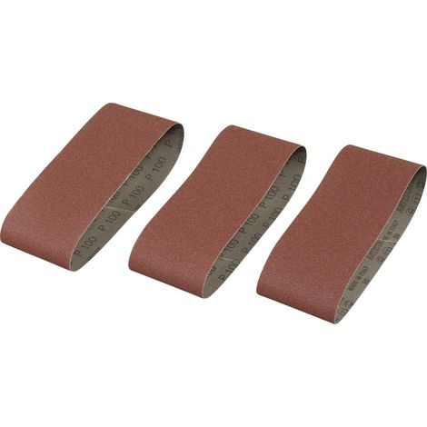 Banda de lija Irwin K100 75 x 457 mm, para Black+Decker KA86/88, lijado en seco de madera tratada y metal, tamaño de grano 100, pack de 3 piezas, ideal para lijadoras de banda.