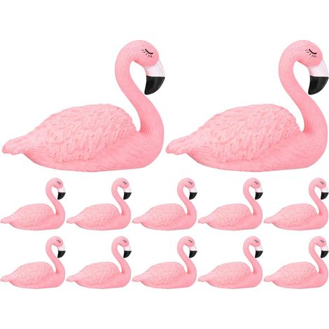 12er Pack Mikro Flamingo Figuren Mini Tierfiguren Miniatur