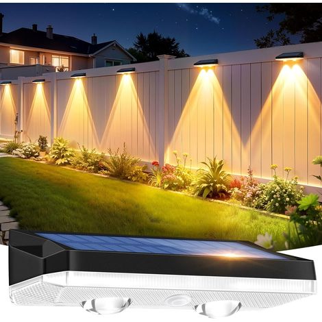 Lot de 6 lampes solaires pour extérieur et jardin - IP65 - Étanche - 13 modes de couleur - LED RVB - Pour décoration de jardin, balcon, terrasse, escaliers, clôture