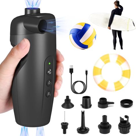 Pompa elettrica per SUP - 3000 mAh - Ricaricabile - 20 PSI - Alta pressione - Per kayak, paddleboard, barche, materassini gonfiabili, boe, palloni sportivi, sacco a vuoto