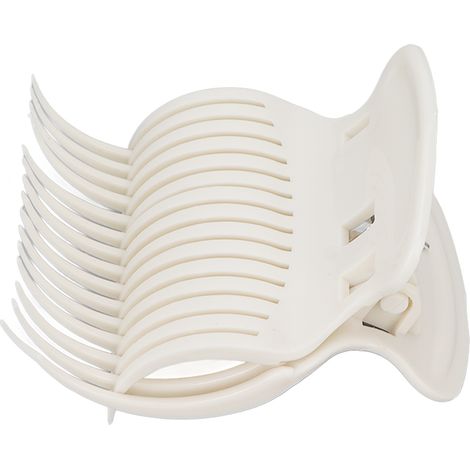 Lot de 12 pinces à cheveux thermo-isolantes pour salon de coiffure, idéales pour la coloration, la permanente et les soins capillaires. Pinces chauffantes tendance, blanches. (1/5)