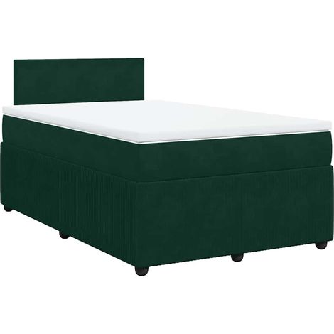 Maison Exclusive - Cama box spring con colchón terciopelo verde o