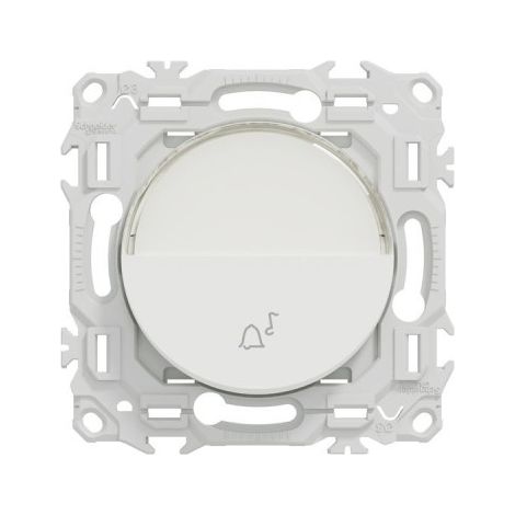Taster mit Beschriftungsfeld Odace Klingelsymbol - Kreideweiß - SCHNEIDER - S920246 (1/4)