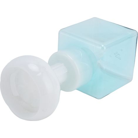 Flacon distributeur de mousse 250ml portable rechargeable réutilisable pompe savon liquide forme fleur transparent bleu (1/5)